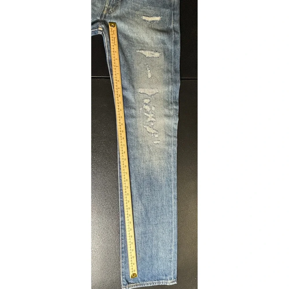 Levis 501 150th Anniversary Mens Distressed Straight Leg Jeans Blue W34 L38